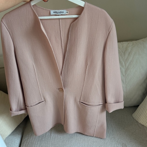 MILA SCHöN Pink Women's Blazer pure wool Italian designer - Picture 13 of 13